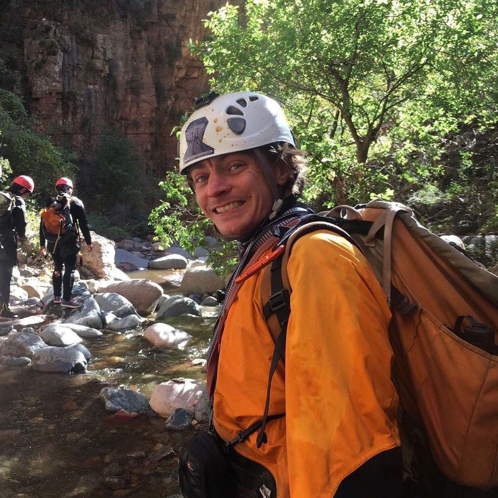 David smiling on a canyoneering guided trip